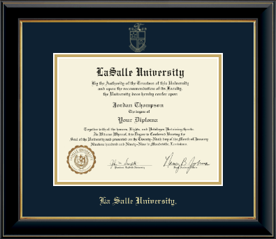 La Salle University diploma frame - Gold Embossed Diploma Frame in Onyx Gold