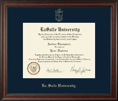 La Salle University diploma frame - Gold Embossed Diploma Frame in Studio