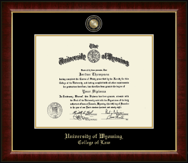 University of Wyoming diploma frame - Masterpiece Medallion Diploma Frame in Murano
