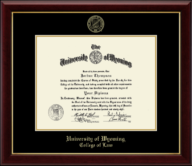 University of Wyoming diploma frame - Gold Embossed Diploma Frame in Gallery