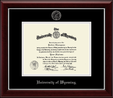 University of Wyoming diploma frame - Silver Embossed Diploma Frame in Gallery Silver