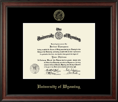 University of Wyoming diploma frame - Gold Embossed Diploma Frame in Studio