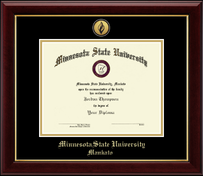 Minnesota State University, Mankato diploma frame - Gold Engraved Medallion Diploma Frame in Gallery