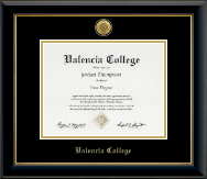 Valencia College diploma frame - Gold Engraved Medallion Diploma Frame in Onyx Gold