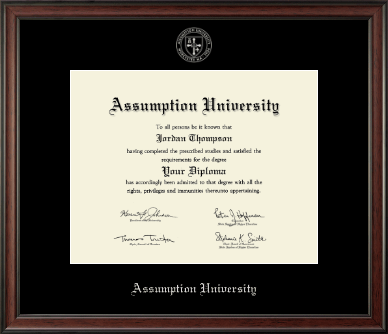 Assumption University diploma frame - Silver Embossed Diploma Frame in Studio