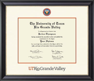 The University of Texas Rio Grande Valley diploma frame - Dimensions Diploma Frame in Noir