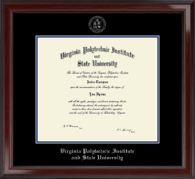 Virginia Tech diploma frame - Silver Embossed Diploma Frame in Encore