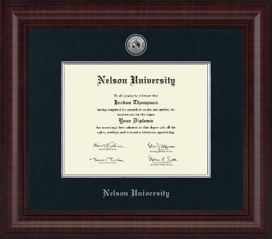 Nelson University diploma frame - Presidential Silver Engraved Diploma Frame in Premier