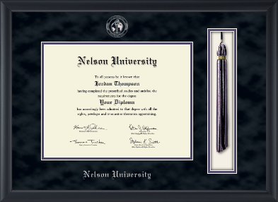 Nelson University diploma frame - Tassel & Cord Diploma Frame in Obsidian