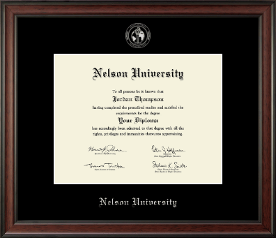 Nelson University diploma frame - Silver Embossed Diploma Frame in Studio