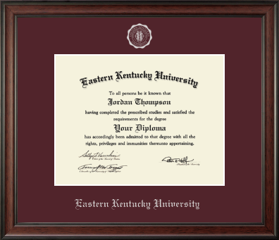 Eastern Kentucky University diploma frame - Silver Embossed Diploma Frame in Studio
