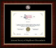 The Mayflower Society certificate frame - Masterpiece Medallion Certificate Frame in Murano