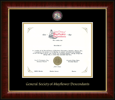 The Mayflower Society certificate frame - Masterpiece Medallion Certificate Frame in Murano