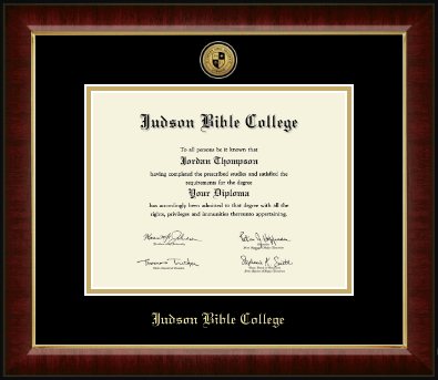 Judson Bible College diploma frame - Gold Engraved Medallion Diploma Frame in Murano