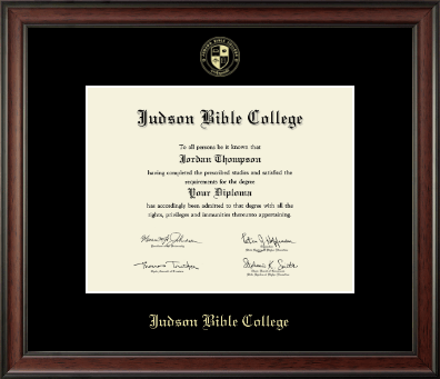 Judson Bible College diploma frame - Gold Embossed Diploma Frame in Studio
