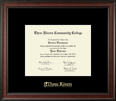 Three Rivers Community College diploma frame - Gold Embossed Diploma Frame in Studio