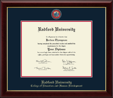 Radford University diploma frame - Masterpiece Medallion Diploma Frame in Gallery