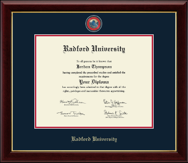Radford University diploma frame - Masterpiece Medallion Diploma Frame in Gallery