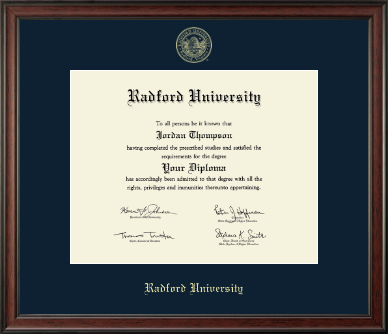 Radford University diploma frame - Gold Embossed Diploma Frame in Studio
