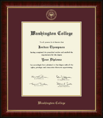 Washington College diploma frame - Gold Embossed Diploma Frame in Murano