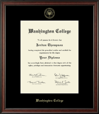 Washington College diploma frame - Gold Embossed Diploma Frame in Studio