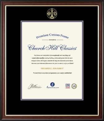 Phi Upsilon Omicron certificate frame - Gold Embossed Certificate Frame in Studio Gold