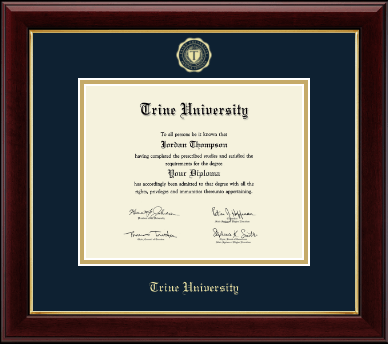 Trine University diploma frame - Gold Embossed Diploma Frame in Gallery