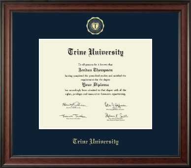 Trine University diploma frame - Gold Embossed Diploma Frame in Studio
