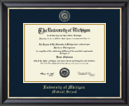 University of Michigan diploma frame - Masterpiece Medallion Diploma Frame in Noir
