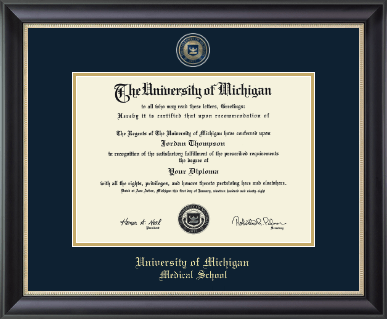 University of Michigan diploma frame - Masterpiece Medallion Diploma Frame in Noir
