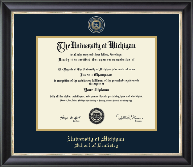 University of Michigan diploma frame - Masterpiece Medallion Diploma Frame in Noir