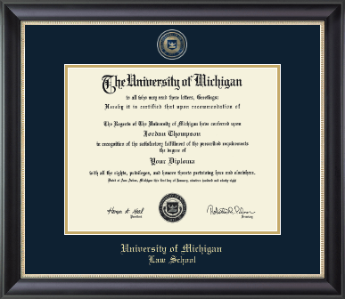 University of Michigan diploma frame - Masterpiece Medallion Diploma Frame in Noir