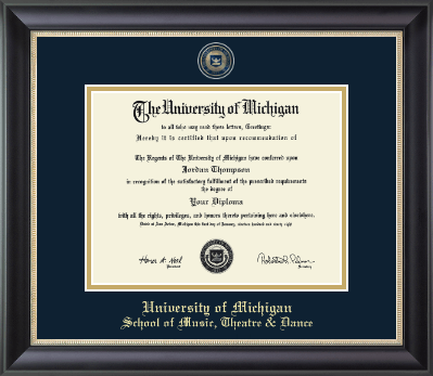 University of Michigan diploma frame - Masterpiece Medallion Diploma Frame in Noir