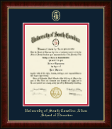 University of South Carolina Aiken diploma frame - Gold Embossed Diploma Frame in Murano