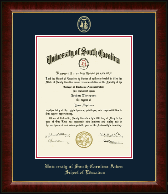 University of South Carolina Aiken diploma frame - Gold Embossed Diploma Frame in Murano