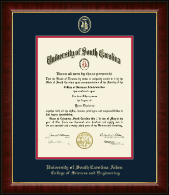 University of South Carolina Aiken diploma frame - Gold Embossed Diploma Frame in Murano