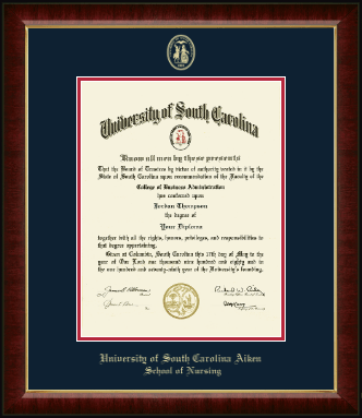 University of South Carolina Aiken diploma frame - Gold Embossed Diploma Frame in Murano