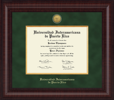 Universidad Interamericana de Puerto Rico diploma frame - Presidential Gold Engraved Diploma Frame in Premier