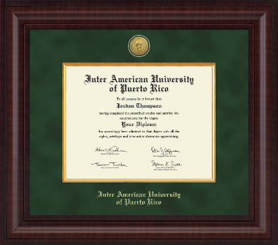 Inter American University of Puerto Rico diploma frame - Presidential Gold Engraved Diploma Frame in Premier