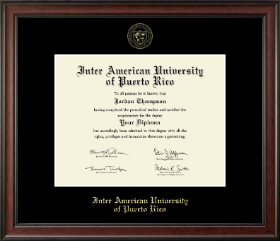 Inter American University of Puerto Rico diploma frame - Gold Embossed Diploma Frame in Studio