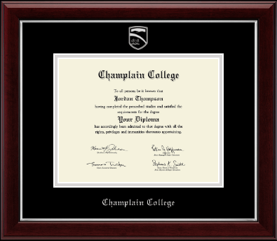 Champlain College diploma frame - Silver Embossed Diploma Frame in Gallery Silver