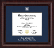 Duke University diploma frame - Presidential Pewter Masteriece Diploma Frame in Premier