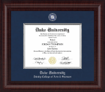 Duke University diploma frame - Presidential Pewter Masteriece Diploma Frame in Premier
