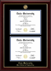 Duke University diploma frame - Double Masterpiece Diploma Frame in Gallery