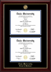 Duke University diploma frame - Double Masterpiece Diploma Frame in Gallery