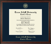 Texas A&M University Central Texas diploma frame - Gold Embossed Diploma Frame in Studio