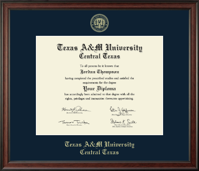 Texas A&M University Central Texas diploma frame - Gold Embossed Diploma Frame in Studio