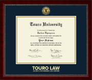 Touro University diploma frame - Gold Engraved Medallion Diploma Frame in Sutton