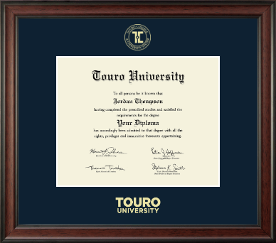 Touro University diploma frame - Gold Embossed Diploma Frame in Studio