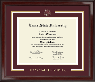 Texas State University diploma frame - Spirit Medallion Diploma Frame in Encore